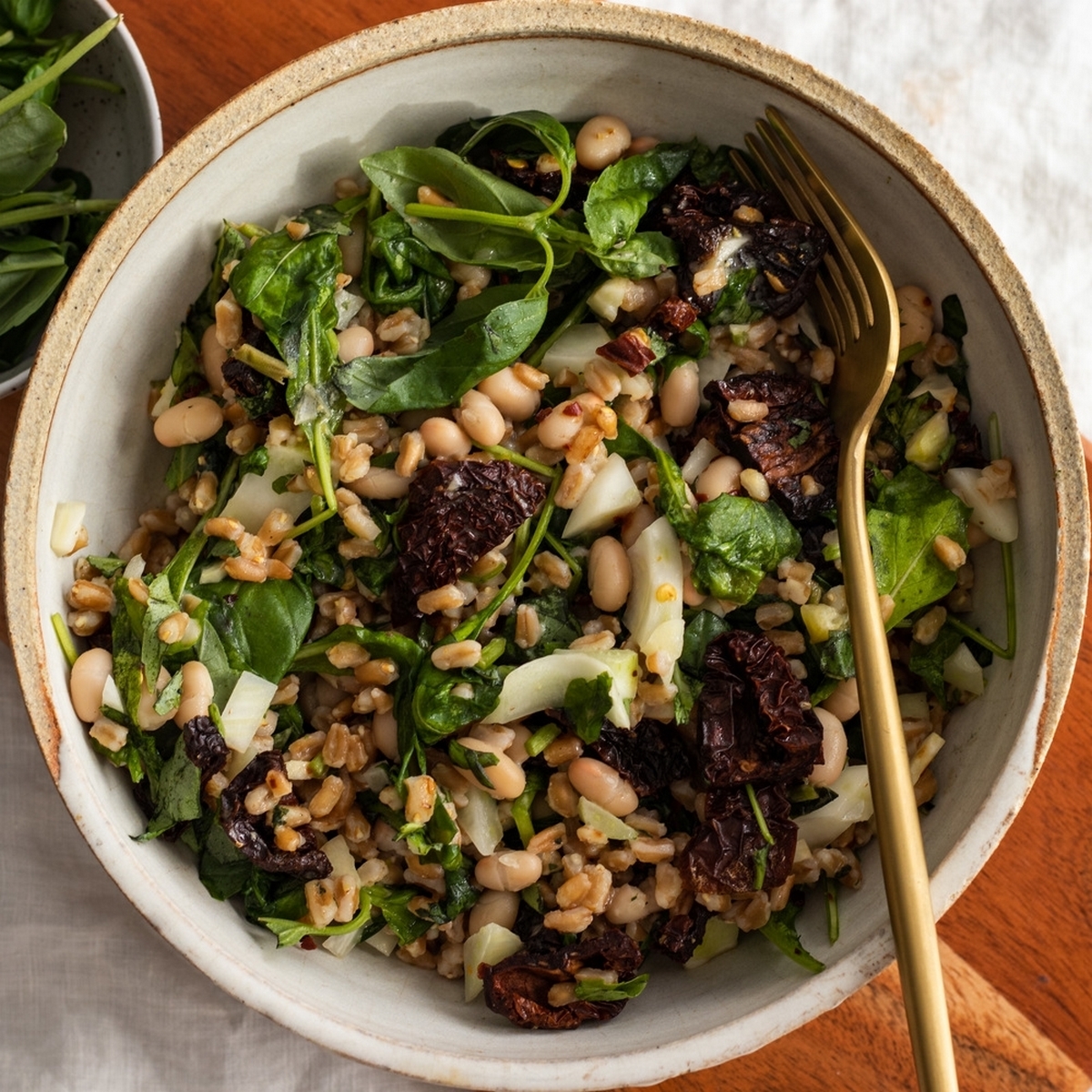 Vegan Italian Farro Salad With Lemon Yogurt Sauce